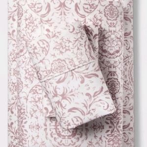 Threshold performance sheet set size king, white/mauve